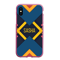 Чехол iPhone XS Max матовый Sasha, цвет: 3D-малиновый