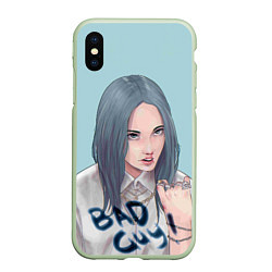 Чехол iPhone XS Max матовый Billie Eilish: Bad Guy, цвет: 3D-салатовый