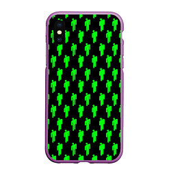 Чехол iPhone XS Max матовый Billie Eilish: Acid Pattern, цвет: 3D-фиолетовый