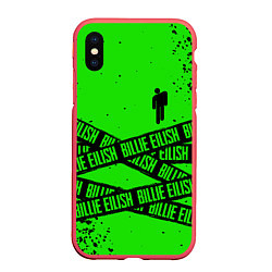 Чехол iPhone XS Max матовый BILLIE EILISH: Green & Black Tape, цвет: 3D-красный