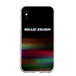 Чехол iPhone XS Max матовый BILLIE EILISH: Black Glitch, цвет: 3D-белый