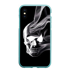 Чехол iPhone XS Max матовый Wind - smoky skull, цвет: 3D-мятный