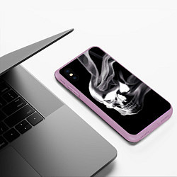 Чехол iPhone XS Max матовый Wind - smoky skull, цвет: 3D-сиреневый — фото 2