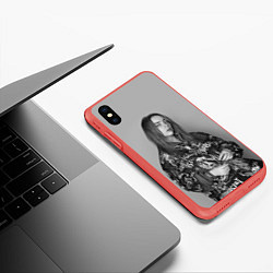 Чехол iPhone XS Max матовый Billie Eilish, цвет: 3D-красный — фото 2
