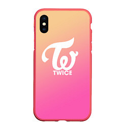 Чехол iPhone XS Max матовый TWICE, цвет: 3D-красный