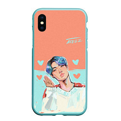 Чехол iPhone XS Max матовый Ateez, цвет: 3D-мятный