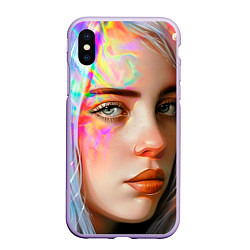 Чехол iPhone XS Max матовый Билли Айлиш, цвет: 3D-светло-сиреневый