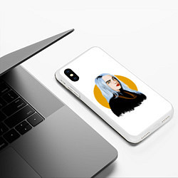 Чехол iPhone XS Max матовый Billie Eilish, цвет: 3D-белый — фото 2