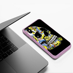 Чехол iPhone XS Max матовый Graffiti - Skull, цвет: 3D-сиреневый — фото 2