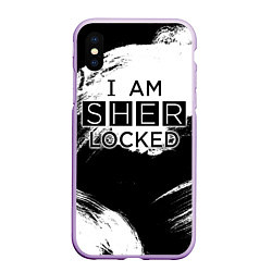 Чехол iPhone XS Max матовый Sherlock, цвет: 3D-сиреневый