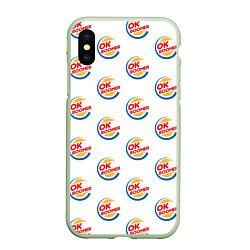 Чехол iPhone XS Max матовый OK boomer logo, цвет: 3D-салатовый
