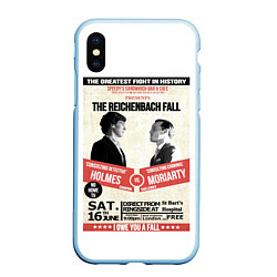 Чехол iPhone XS Max матовый The reichenbach fall, цвет: 3D-голубой