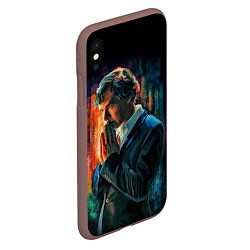 Чехол iPhone XS Max матовый Sherlock, цвет: 3D-коричневый — фото 2