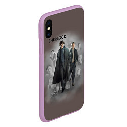 Чехол iPhone XS Max матовый Sherlock, цвет: 3D-сиреневый — фото 2