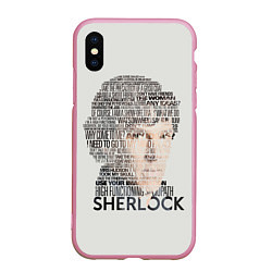 Чехол iPhone XS Max матовый Sherlock, цвет: 3D-розовый