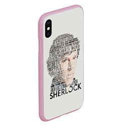 Чехол iPhone XS Max матовый Sherlock, цвет: 3D-розовый — фото 2