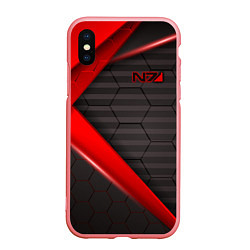 Чехол iPhone XS Max матовый Mass Effect N7, цвет: 3D-баблгам