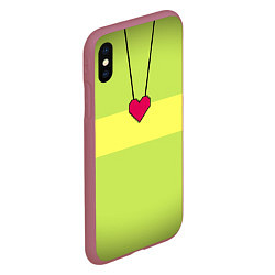 Чехол iPhone XS Max матовый UNDERTALE CHARA, цвет: 3D-малиновый — фото 2