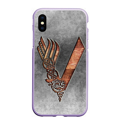 Чехол iPhone XS Max матовый Vikings, цвет: 3D-светло-сиреневый