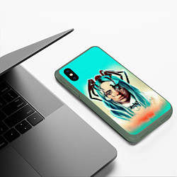 Чехол iPhone XS Max матовый BILLIE EILISH, цвет: 3D-темно-зеленый — фото 2