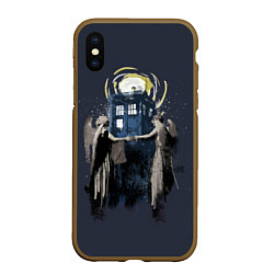 Чехол iPhone XS Max матовый Doctor Who, цвет: 3D-коричневый