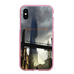 Чехол iPhone XS Max матовый HALF LIFE, цвет: 3D-розовый