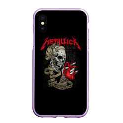 Чехол iPhone XS Max матовый Metallica, цвет: 3D-сиреневый