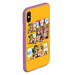 Чехол iPhone XS Max матовый Приключения ДжоДжо, цвет: 3D-фиолетовый — фото 2