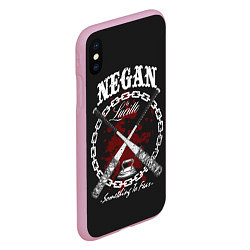 Чехол iPhone XS Max матовый The Walking Dead Negan, цвет: 3D-розовый — фото 2