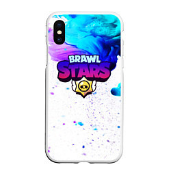 Чехол iPhone XS Max матовый BRAWL STARS, цвет: 3D-белый