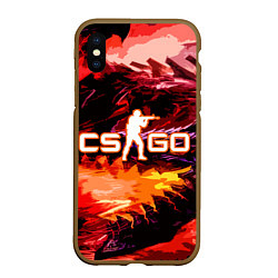 Чехол iPhone XS Max матовый CS GO, цвет: 3D-коричневый