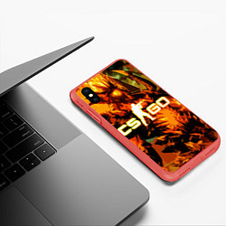 Чехол iPhone XS Max матовый CS:GO, цвет: 3D-красный — фото 2