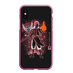 Чехол iPhone XS Max матовый Fairy Tail, цвет: 3D-малиновый