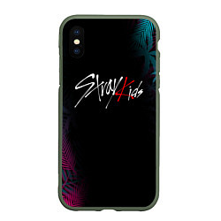 Чехол iPhone XS Max матовый STRAY KIDS, цвет: 3D-темно-зеленый