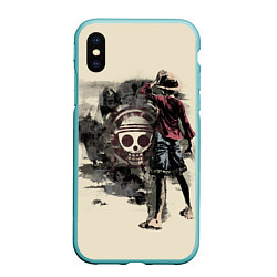 Чехол iPhone XS Max матовый One Piece, цвет: 3D-мятный