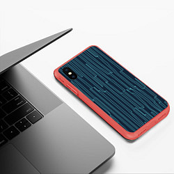 Чехол iPhone XS Max матовый Стильный узор, цвет: 3D-красный — фото 2