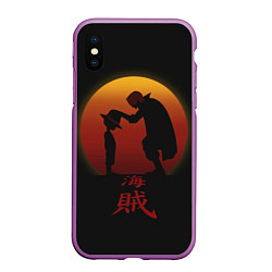 Чехол iPhone XS Max матовый One Piece, цвет: 3D-фиолетовый