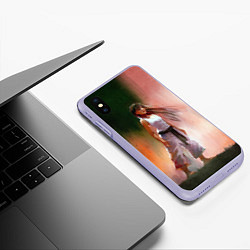 Чехол iPhone XS Max матовый Girl, цвет: 3D-светло-сиреневый — фото 2