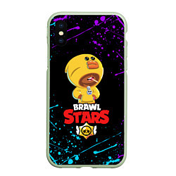 Чехол iPhone XS Max матовый BRAWL STARS SALLY LEON, цвет: 3D-салатовый