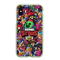 Чехол iPhone XS Max матовый BRAWL STARS SPIKE, цвет: 3D-салатовый