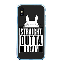 Чехол iPhone XS Max матовый Тоторо Straight outta dream, цвет: 3D-голубой