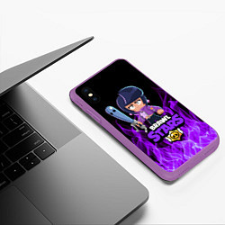 Чехол iPhone XS Max матовый BRAWL STARS BIBI, цвет: 3D-фиолетовый — фото 2
