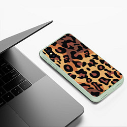 Чехол iPhone XS Max матовый Кошачий окрас, цвет: 3D-салатовый — фото 2