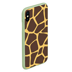 Чехол iPhone XS Max матовый Окрас жирафа, цвет: 3D-салатовый — фото 2