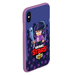 Чехол iPhone XS Max матовый BRAWL STARS BIBI, цвет: 3D-фиолетовый — фото 2