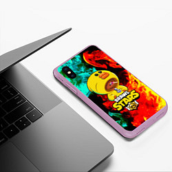 Чехол iPhone XS Max матовый Brawl Stars SALLY LEON, цвет: 3D-сиреневый — фото 2