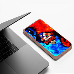 Чехол iPhone XS Max матовый Brawl Stars El Primo, цвет: 3D-коричневый — фото 2