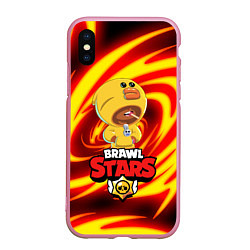 Чехол iPhone XS Max матовый BRAWL STARS SALLY LEON, цвет: 3D-розовый