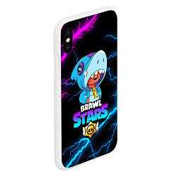 Чехол iPhone XS Max матовый BRAWL STARS LEON SHARK, цвет: 3D-белый — фото 2