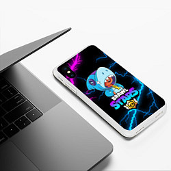 Чехол iPhone XS Max матовый BRAWL STARS LEON SHARK, цвет: 3D-белый — фото 2